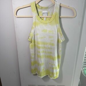 WSLY BANDIER Yellow Tie-Dye Tank Top